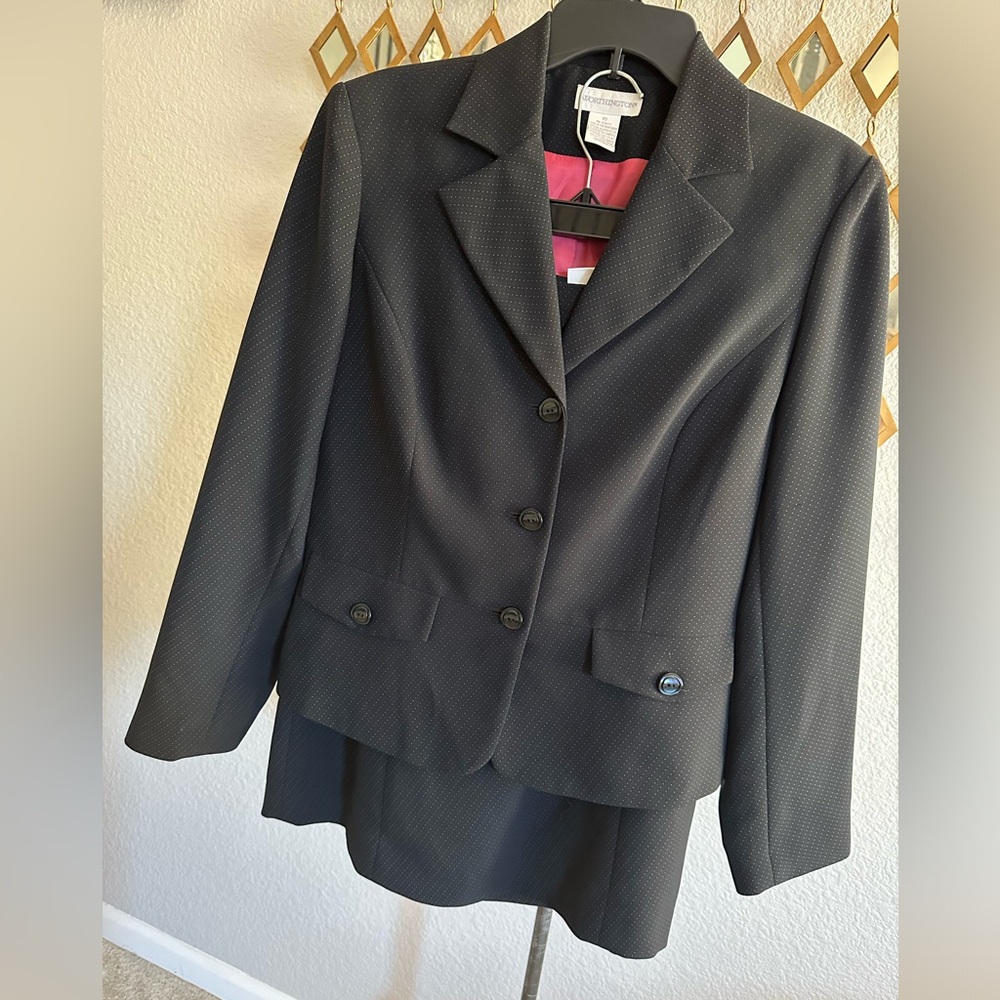Black & Pink Skirt Suit